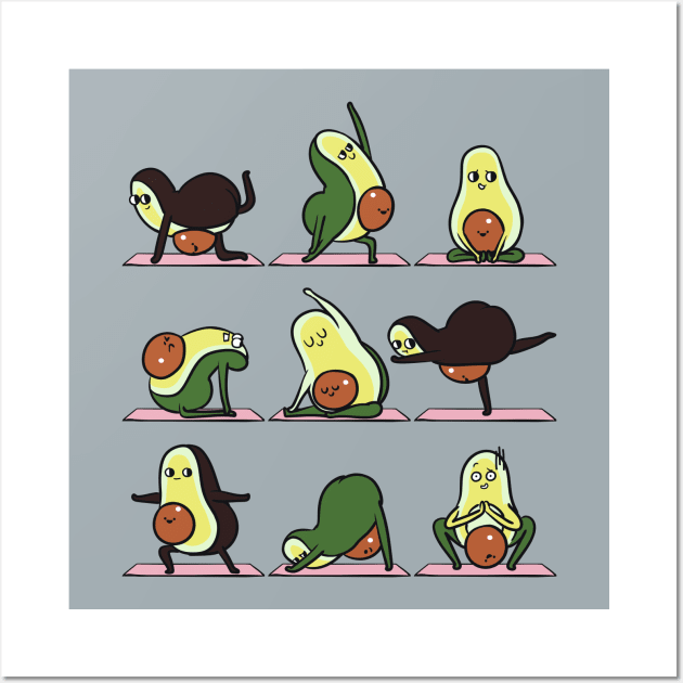 Pregnancy Avocado Yoga Wall Art by huebucket